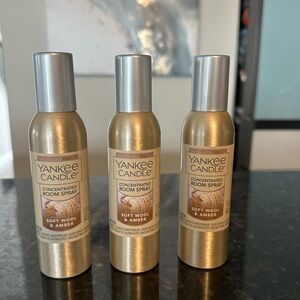 NEW Yankee Candle Soft Wool & Amber Concentrated Room Spray Lot of 3